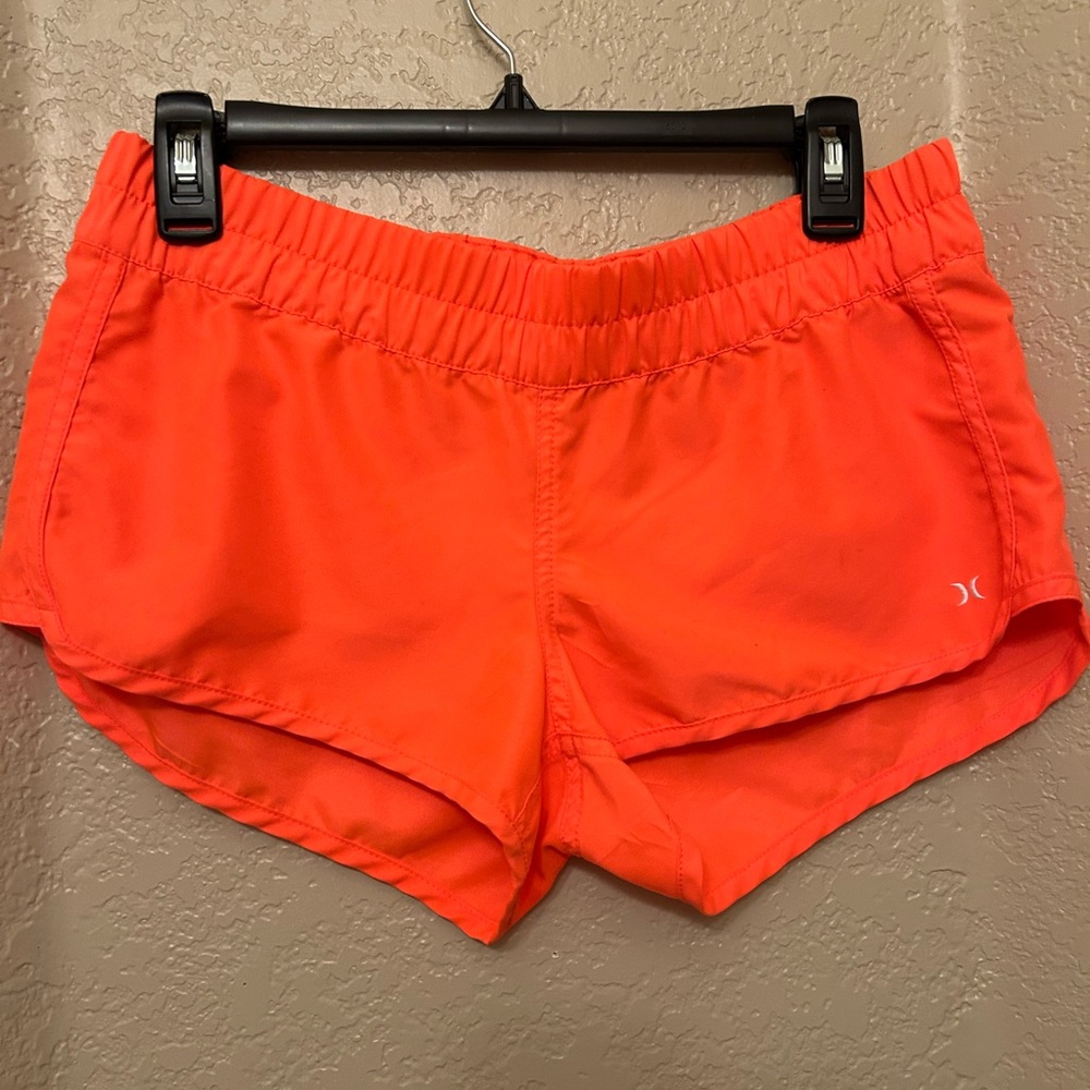 Hurley Preloved Women's Bright Orange Athletic Shorts Size Medium